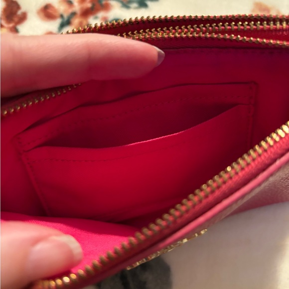 Coach Pebbled Leather Wristlet in Bright Pink with Gold Hardware - Picture 5 of 5